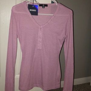 Missguided long sleeve ribbed top